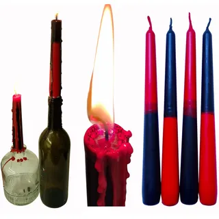 TROPFKERZEN Satanskerzen Hexenkerzen Vampirkerzen 4er SET Tropfkerzen Blutkerzen Gothickerzen betropfen Flaschenkerze Tropfkerze Gothic Kerze schwarz rot Topfkerzen 4er schwarz-rot