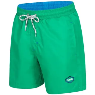 Alessandro Salvarini Badeshorts Herren – Badehose mit Reißverschlusstaschen Leichte Shorts mit Kordelzug und hohem Tragekomfort blau|grün XXL