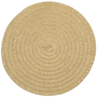 PICHLER Platzset Tischset uni Tischset rund 12er Set 0 x 38 cm WAVE Kreis bast, (Spar-Set, 12-St., 12 Platzdecken), Platzset Tischset Esszimmer Küche beige