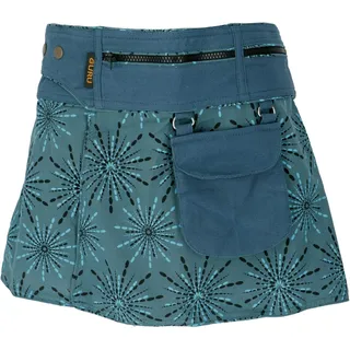 GURU SHOP Wickelrock Cacheur mit Sidebag, Damen, Baumwolle, Mini | Super kurzer Minirock, Slim-Passform, verstellbare Größe, praktische Reißverschlusstaschen für Essentials. - 42