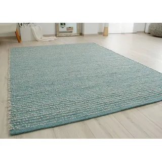 Steffensmeier Wollteppich Buchenberg Mit Fusselstopp, Rechteckig, Handwebteppich, Handweb Teppich bunt|grau 200 cm x 200 cm