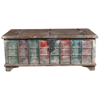 Luxury-Park-Direct Kommode Couchtisch Truhe niedrig shabby chic aus Altholz bunt Indien Luxury Pa