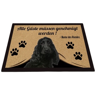 BAGEYOU Personalisierte Fußmatte mit Meinem Liebeshund Cocker Alle Gäste Müssen Genehmigt Werden Bodenmatte 70 x 45 cm