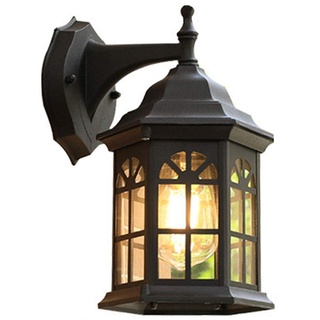 Mengjay Außenlampe Vintage schwarz Wandlampe Wasserdicht Aluminiumguss Aussenleuchte Retro E27 Landhaus Gartenlampe Hauseingang Hoflampe Eingangs Außen-Wandleuchte