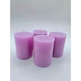 meytrade Adventskerze Kerzen 4er Set Farbe wählbar blau, rot, lavendel, türkis, rosa, sand (4 Stück), ca. 33 Std. Brenndauer lila
