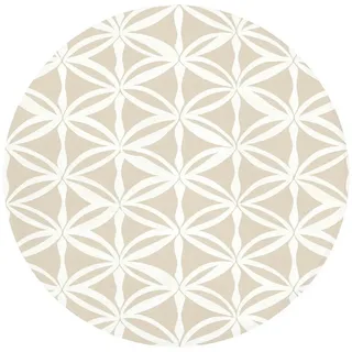 OnlyWow Badematte Motiv - Modern - Beige, Höhe 10 mm, Polyester, Rund, Badezimmerteppich, Badteppich, Rutschfest, Badvorleger, Waschbar beige Rund | 70 cm x 70 cm x 10 mm