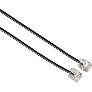 Hama Telefon Anschlusskabel RJ11-Stecker 6p4c - RJ11-Stecker 6p4c 3 m Schwarz