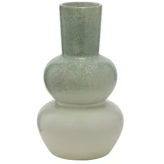 Vase , grün , Steinzeug , Maße (cm): H: 20,8  Ø: 12
