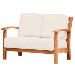 Kai Wiechmann Gartenbank Massives Premium Teak Lounge Sofa 2-Sitzer als exklusives Gartensofa, edles Teak Gartenlounge-Sofa inkl. Sitzkissen