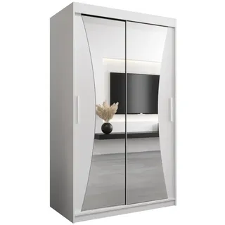 abiks möbel Schwebetürenschrank MONACO 120 x 200 x 62 cm Weiß