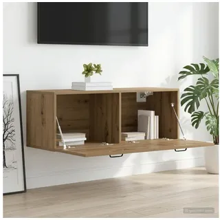 furnicato Wandhängeschrank Wandschrank 100 x 36,5 x 35 cm Artisan-eiche, 1-tlg., Umkehrbare Tür und zwei Fächer für Wandregal im Wohnzimmer braun 36.5 cm x 35 cm x 36.5 cm