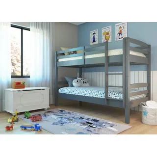 Interlink Etagenbett Annika 90 x 200 cm Massivholz grau lackiert
