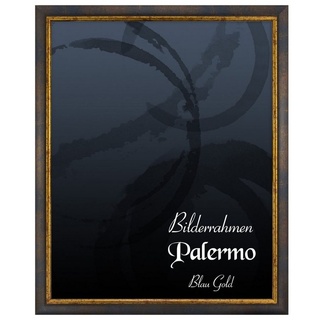 BIRAPA Einzelrahmen Bilderrahmen Palermo, (1 Stück), 59,4x84 cm (DIN A1), Blau Gold, Holz blau 59.4 cm x 84 cm