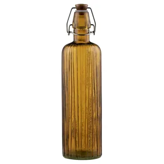 BITZ Kusintha Glasflasche, Glaskaraffe, Höhe 30 cm, 0,75 Liter, Amber