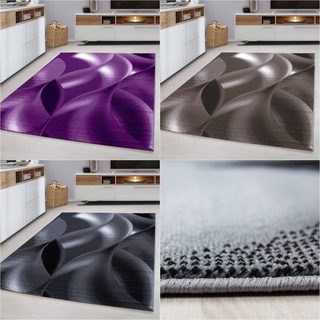 Wunderschöne Designer Teppich Modern Kurzflor Abstrakt Wellen Muster