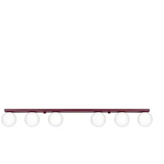 Licht-Erlebnisse Deckenleuchte RAMSI, ohne Leuchtmittel, Glas Metall G9 Burgund Weiß Kugel Schirm Modern Deckenlampe weiß