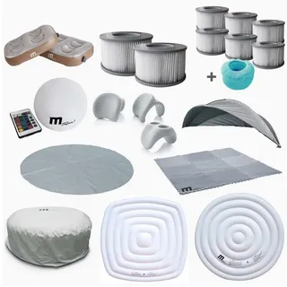 mSpa Whirlpool Zubehör für alle BRAST Pools Tekapo Ottoman, Filter Bodenmatte Abdeckhaube Ozon Generator weiß