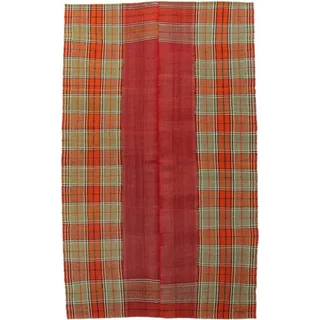 Nain Trading Orientteppich Kelim Fars Antik 137x222 Handgewebter Orientteppich / Perserteppich, rechteckig, Höhe: 5 mm rot