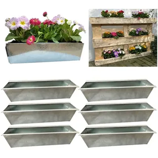 Hossi's Wholesale 6x verzinkt Blumenkasten für Balkonkasten Europalette Einsatz 38cm