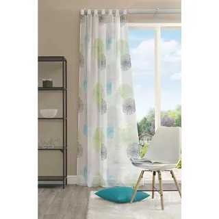 HOME WOHNIDEEN Vorhang RAWLINS (1 St), Schlaufen, transparent, Voile grün 140 cm x 145 cm