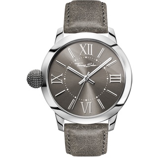 THOMAS SABO Herren Analog Quarz Uhr mit Leder Armband WA0294-273-210-46 mm