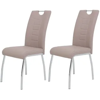 Hela Esszimmerstuhl Andrea Kunstleder Cappuccino 2er Set