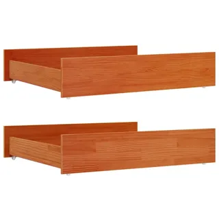 vidaXL Bettschubladen 2 Stk. Wachsbraun Massivholz Kiefer