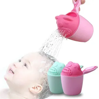 Baby Bär Bad Wasserfall Rinser Cute Cartoon Dusche Spülbecher Hohe Beständige PP-Material, um Wasser und Shampoo aus den Augen des Babys zu Halten (Grün)
