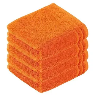Vossen Gästehandtücher 4er Pack Gästetuch 30 x 50 cm Calypso feeling, Frottier (Spar-Set, 4-St), Vegan orange