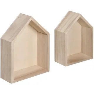 Rayher Hobby GmbH Holz Rahmen Häuser, 14x10x4cm+12,5x8,5x4cm Sonstige