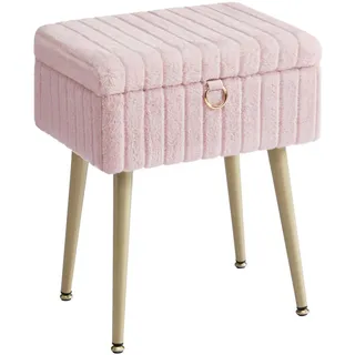 SchminktischStuhl, Hocker mit Stauraum, Schminkhocker, Fußhocker, Metallbeine...