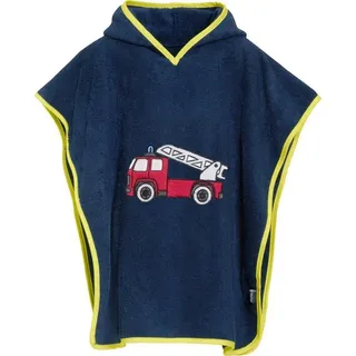 Playshoes Frottee-Poncho Feuerwehr marine,