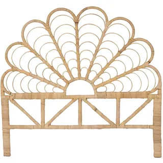 Vente-unique-Bettkopfteil - Rattan - 140 cm - Naturfarben - FLOSIA