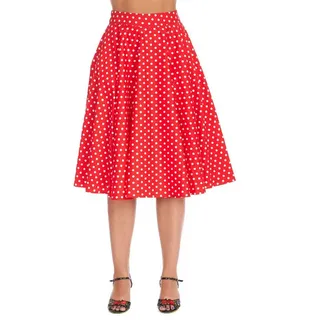 Banned A-Linien-Rock Polka Dot Days Rot Retro Vintage Swing Skirt High Waist rot XXL