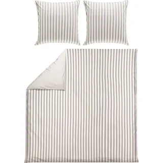 Erwin Müller Wendebettwäsche Gestreift Jersey Braun 200 x 220 cm + 80 x 80 cm