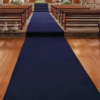 Floordirekt Gangläufer 200 x 3000 cm, Blau 621 - Hochzeitsläufer - Hochzeitsteppich - Premium Teppichläufer - Messeteppich - VIP Eventteppich