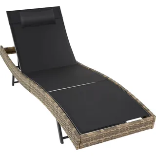 Tectake Rattan Sonnenliege 211 x 69 x 94 cm Natur