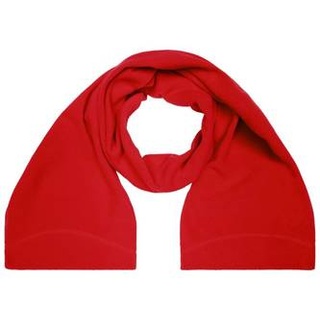 Microfleece Scarf Eleganter Fleece Schal mit umgenähten Enden und Ziernaht rot, Gr. one size