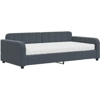 vidaXL Tagesbett mit Matratze Dunkelgrau 100x200 cm Samt