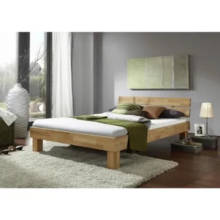 Mid.you Futonbett, Buche, Holz, Kernbuche, vollmassiv, Höhe ca. 20 cm, 140x200 cm, in verschiedenen Größen erhältlich, sichtbare Massivholzteile, Schlafzimmer, Betten, Einzelbetten