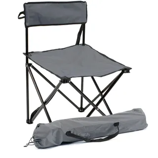 THE SECRET HOME - Klappbarer Campingstuhl - Grau - Tragbarer und ultraleichter Sitz für den Außenbereich - Ideal für Camping, Camping, Angeln (Grau - ohne Armlehnen)