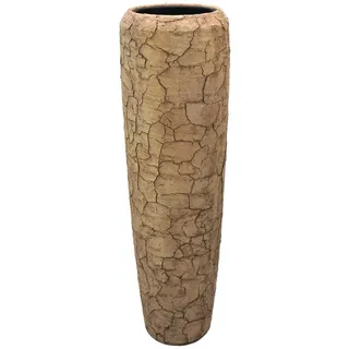Flingora Bodenvase Brook, mit Einsatz - Fiberglas - Indoor - Cappuccino - Höhe 117 cm beige Ø 34 cm x 117 cm