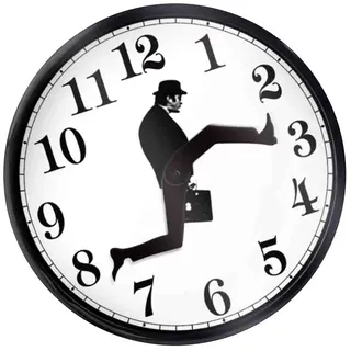 Ghzste Kreative Wanduhr das Wohnzimmer, 25,4 cm (10 Zoll) Moderne Dekorative Uhr Zuhause, Lustige Uhr mit Lustigen „Silly Walks“ Schlafzimmer, Küche, Wohnzimmer (Schwarz)