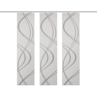 HOME WOHNIDEEN Schiebegardine HOME WOHNIDEEN "TIBERIO 3er SET" Gr. 1, grau, B:60cm H:245cm, Polyester, Gardinen, Schiebegardine 3er SET TIBERIO