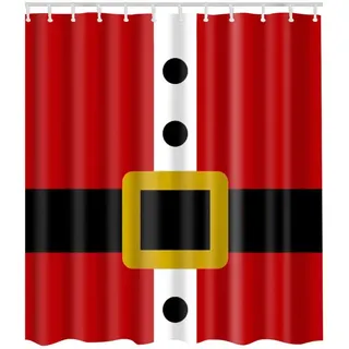 Qelus Duschvorhang Weihnachten Gedruckt Duschvorhang 180x180cm für Badezimmer, Badewanne