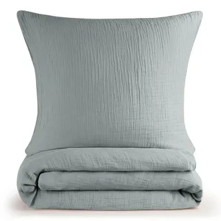 Blumtal Musselin Blau 155 x 220 cm + 80 x 80 cm