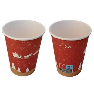 CW-Pack cwpack Glühweinbecher, Pappbecher, Einwegbecher, Coffee to Go Becher, Pappbecher Weihnachten EXKLUSIV 1000 Stück