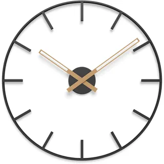 Cander Berlin ELMA XXL Vintage Wanduhr 56 cm Metall Holzzeiger ohne Tickgeräusche riesig groß Shabby Wohnzimmer Büro Flur antik