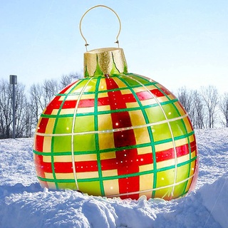 Weihnachtsdekorationen Weihnachten Aufblasbar Ball, Weihnachtskugel aus PVC, Aufblasbarer Ball, Christbaumkugel Weihnachtskugel Personalisiert Baumschmuck 60cm Weihnachtskugeln (A)