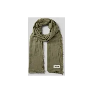 Schal mit Label-Patch Modell 'DACER', Oliv, 1